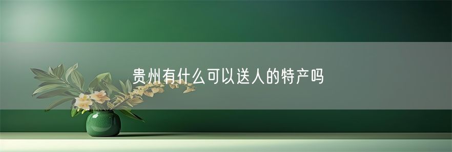 贵州有什么可以送人的特产吗