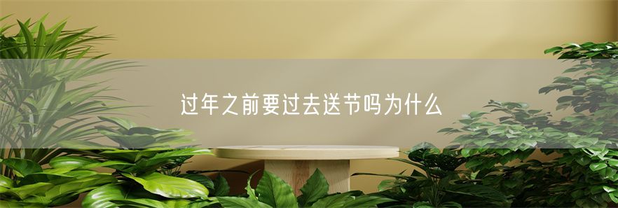 过年之前要过去送节吗为什么