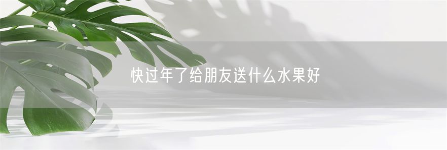 快过年了给朋友送什么水果好