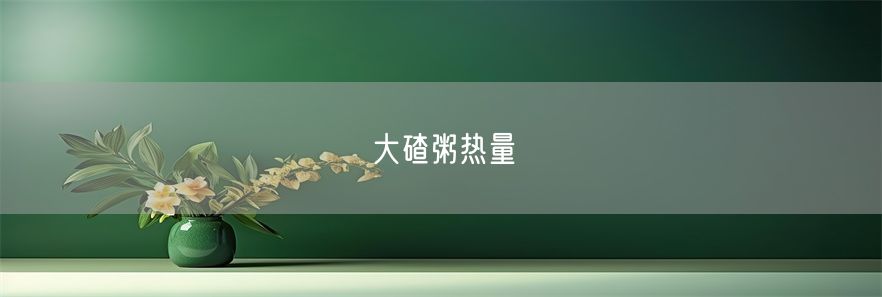 大碴粥热量