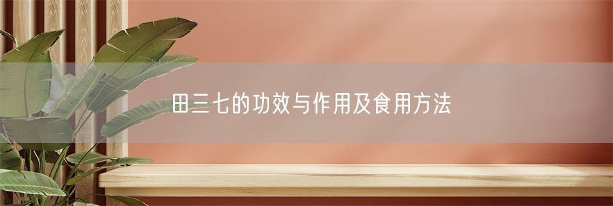 田三七的功效与作用及食用方法(1)
