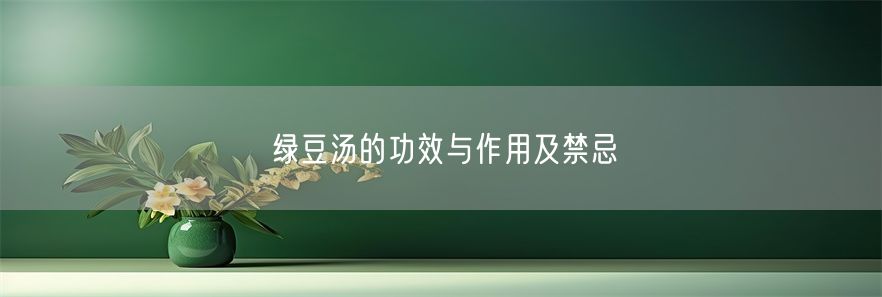 绿豆汤的功效与作用及禁忌(1)