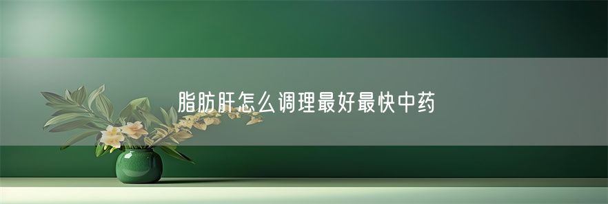 脂肪肝怎么调理最好最快中药(1)