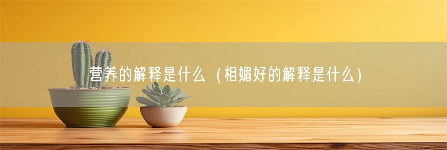 营养的解释是什么（相媚好的解释是什么）(1)