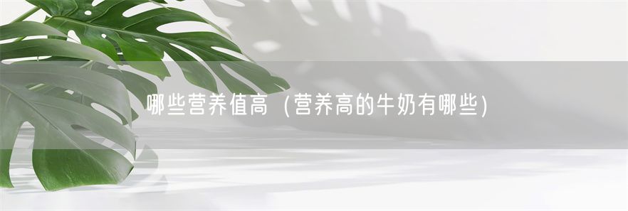 哪些营养值高（营养高的牛奶有哪些）(1)