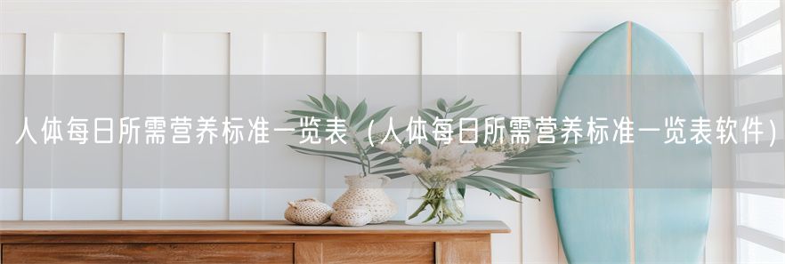 人体每日所需营养标准一览表（人体每日所需营养标准一览表软件）(1)