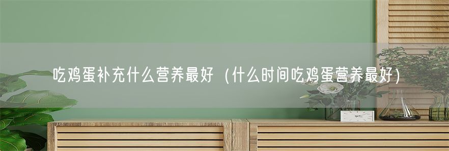 吃鸡蛋补充什么营养最好（什么时间吃鸡蛋营养最好）(1)